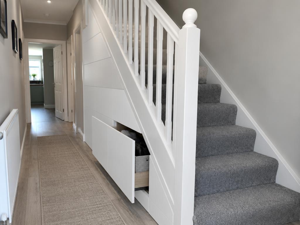 After — same day under-stairs storage