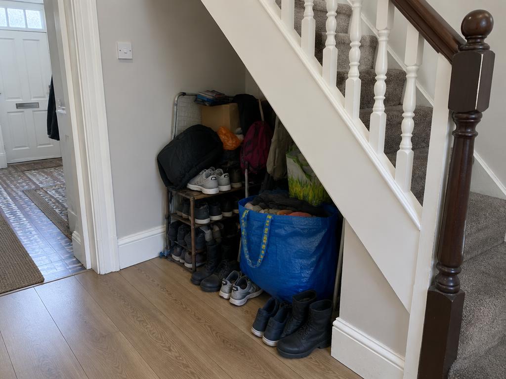 Before under-stairs storage